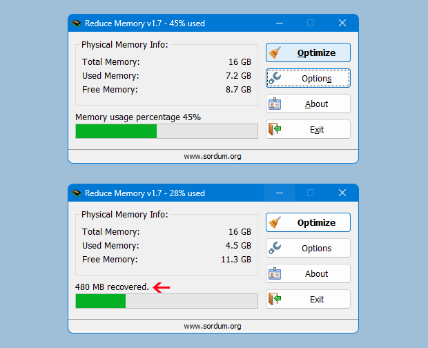 Reduce memory main